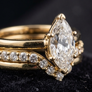 Anillo de Compromiso de Diamantes VVS D en Oro Amarillo de 14k y 18k, Anillo de Moissanita con Corte Marquesa de 1ct, Anillo de Boda Elegante y Personalizado para Mujer - Product Image 6