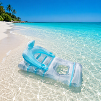 Lit flottant gonflable transparent en PVC écologique personnalisé, pour les loisirs aquatiques en plein air, avec dossier, hamac aquatique, jouet aquatique