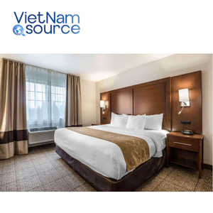 Lit King Size d'hôtel 5 étoiles Bois dur Meubles de chambre à coucher OEM ODM Ensembles de chambre à coucher d'hôtel Projet Comfort Inn par Vietnam Source - Product Image 1