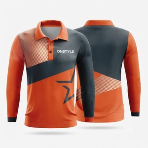 Polo de golf à manches longues pour hommes actifs, respirant, vêtements de sport, haut décontracté à manches longues - Product Image 2