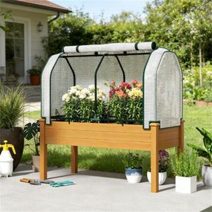 Lit surélevé avec bac à plantes en sable pour pots et jardinières - Product Image 1