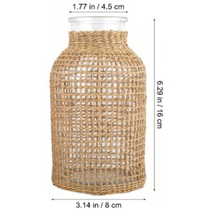 Jarrón de Calabaza de Ratán Hecho a Mano, Maceta Tejida Natural, Jarrón Boho para Mesa de Escritorio, Decoración para Hogar, Hotel, Boda - Product Image 3