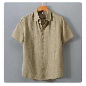 Chemises polo pour hommes d'été à boutons, couleur unie, manches courtes, chemises simples - Product Image 5