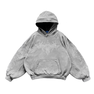 Sudadera con Capucha Gótica para Hombre, Talla Grande, 100% Algodón, Felpa Francesa, Transpirable, con Bolsillo Frontal, Diseño Vintage, Estilo Invernal - Product Image 4
