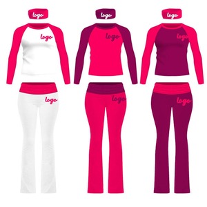 Women's Custom Logo Summer Cotton Loungewear with Collarless Foldover Shorts and Raglan Short Sleeve Shirt <b>Headband</b> Included - Product Image 3