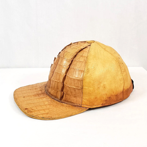 Casquettes en cuir véritable texturé effet croco bicolore de qualité ultra-premium pour adultes, idéales pour la vente en gros et très demandées - Product Image 1