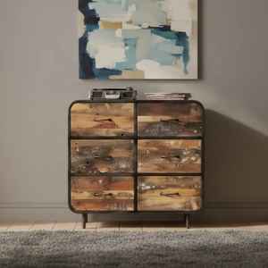 <b>RUSTIC</b> MANGO WOOD SOLID WOOD DURABLE MULTIFUNCTION INDUSTRIAL ANTIQUE LOOK STORAGE <b>SIDEBOARD</b> - Product Image 3