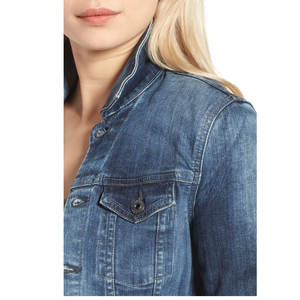 Chaqueta vaquera de mezclilla para mujer OEM, estilo gótico, lavada, con cinturón, informal, para otoño, con botones, corte regular. - Product Image 5