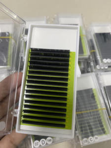 Extensiones de Pestañas Individuales en Bandeja de 12/16 Líneas, PBT Coreano Sintético, Natural, Largo, Negro Mate, Curvatura CC/DD/LD, Grosor 0.03/0.05/0.07 - Product Image 5