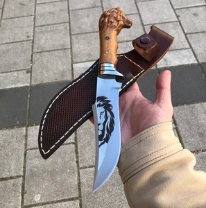 D2 Steel <b>Knife</b> Custom Bowie Hunting Bowie <b>Knife</b> <b>Bone</b> <b>Handle</b> Fixed Blade Outdoor Survival Cutting - Product Image 1