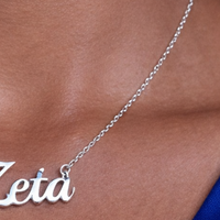 Collier Prénom Zeta Minimaliste Pendentif Script Chaîne Or Argent Personnalisé Bijou Sororité Grecque Cadeau Élégant Usage Quotidien