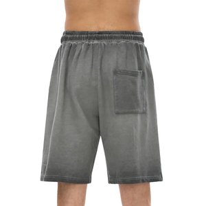 Nuevas llegadas: Pantalones cortos de hombre personalizados con lavado ácido, estilo vintage, de algodón, informales, para gimnasio, moda de verano, con cordón, de corte relajado. - Product Image 4