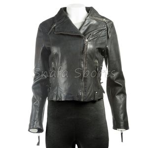 Chaqueta Corta de Cuero para Mujer, Estilo Biker, Ajustada, a la Moda, para Invierno y Estilo Urbano - Product Image 2