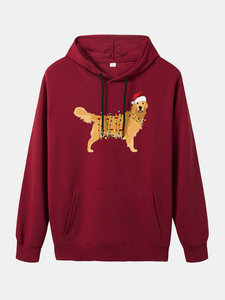 Nueva Sudadera con Capucha Navideña para Hombre, Sudadera Blanca de Algodón con Estampado de Dibujos Animados en la Parte Delantera, Sudadera con Capucha de Moda para Invierno - Product Image 5
