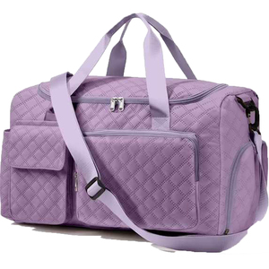 Bolsa Deportiva Morada, Color Sólido, Gran Capacidad, Cierre de Cremallera, Asa Suave, Correa Ajustable, Estilo Casual, Unisex, Poliéster - Product Image 5