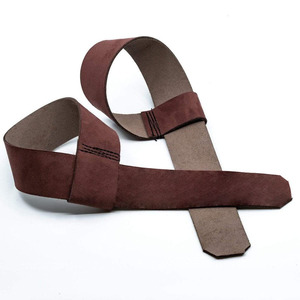 Sangles en cuir respirantes et légères personnalisables avec logo pour la musculation, l'haltérophilie et l'entraînement de force (unisexe) - Product Image 5