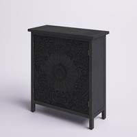 Armoire noire traditionnelle en bois, aspect royal