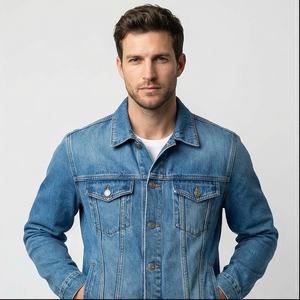 Chaqueta vaquera para hombre 2025, cierre de botón cubierto, elegante, Diseño de manga Regular, chaqueta cómoda informal personalizable de alta calidad - Product Image 1