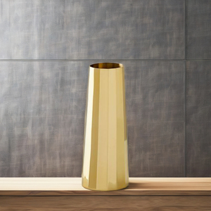 Vase de table moderne minimaliste en métal doré pour décoration de bureau ou de salon Présentoir de fleurs en aluminium - Product Image 1