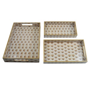 ถาดเสิร์ฟอาหารลายพิมพ์สีสันสวยงาม ถาดไม้ตกแต่งบ้าน ถาดเสิร์ฟสำหรับงานปาร์ตี้และโรงแรม - Product Image 6