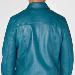 Vestes en cuir véritable pour hommes de bonne qualité à prix abordable, col fin enduit, couleur personnalisée, vestes écologiques - Product Image 5