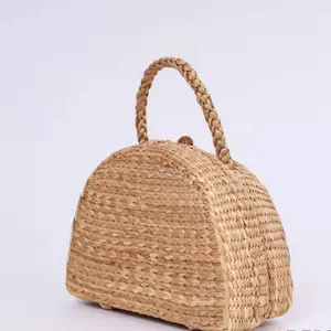 Women's Handmade Water Hyacinth Bag, vintage handmade ethnic style High-end fashion at best price Wholesale from Vietnam