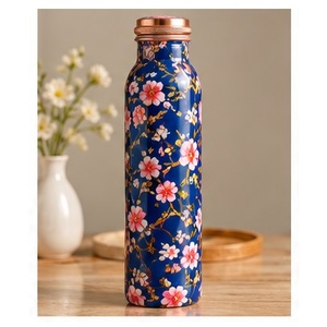 ขวดน้ำทองแดงลายศิลป์พร้อมฝาทองแดงแบบพกพาสำหรับเดินทาง - Product Image 6
