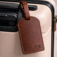Étiquettes de bagages en cuir véritable pleine fleur faites à la main, souples, avec design de nom personnalisé, portables, luxueuses et élégantes