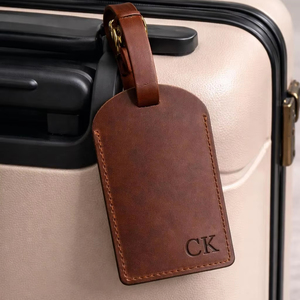 ป้ายติดกระเป๋าเดินทางหนังแท้พรีเมียม ป้ายติดกระเป๋าเดินทางแบบปกปิดข้อมูลส่วนตัว ป้ายติดกระเป๋าเดินทางหนังแบบส่วนตัว ป้ายติดกระเป๋าเดินทางพร้อมโลโก้ LMP-0155 - Product Image 1