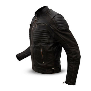 Veste de motard en cuir véritable pour homme, sur mesure, pour la conduite à moto. - Product Image 5