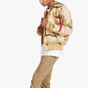 Blouson aviateur en nylon 100% polyester de haute qualité pour homme, brodé, matelassé, doublé, épais, en satin matelassé pour l'hiver - Product Image 3