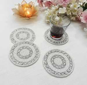 NOVA STAR CRAFT Modern Seed Beads Embroidery Palms Tree Customizable Coasters Interior Decoration Colorful Handmade Beaded - Product Image 3