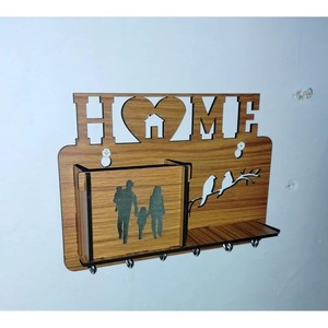 Porta Llaves Familiar de Madera de Mango Hecho a Mano con Diseños Grabados - Venta al por Mayor - Product Image 2