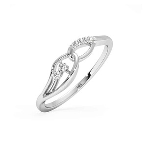 Anillo Minimalista con Diseño de Hoja y Diamante Natural en Plata de Ley 925 |   Anillo Elegante para Uso Diario para Mujer - Product Image 1