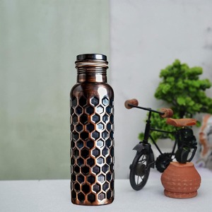 Bouteille d'eau artisanale vintage en cuivre pur, grande capacité, anti-fuite, pour boire directement, cadeau d'affaires - Product Image 1