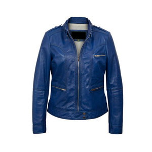 Custom Women's Solid Leather <b>Jacket</b> Plus Size Winter Design Cotton Filling Zipper Closure Directly Pakistan Manufacturer OEM - Product Image 1