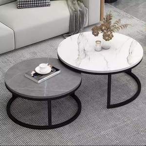 Modern Minimalist Design Durable Sintered <b>Stone</b> <b>Top</b> Metal Frame Nesting Coffee <b>Table</b> Set Adjustable Height Space-saving Easy - Product Image 6
