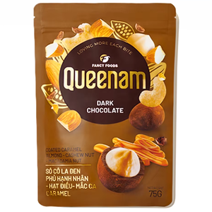 Dragées au chocolat noir HALAL 75G enrobées de caramel, amandes, noix de cajou et noix de macadamia, personnalisables, en gros, marque privée, fournisseur - Meilleures ventes - Product Image 1