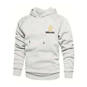 Sweat-shirt à capuche pour homme Mbaani, manches raglan, coton French Terry, pull décontracté avec poche avant et logo étoile - Product Image 1