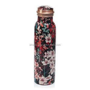 Solid Copper Bottle for Water <b>Storage</b> with Ayurvedic Health Benefits Vintage Copper Water Bottle With Lion Design - Product Image 5