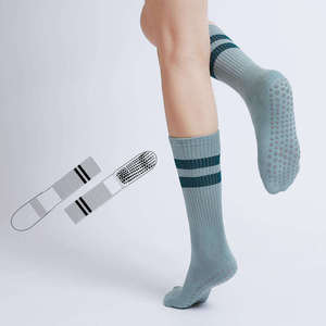Basic Style Pilates <b>Socks</b> Custom Logo High-Crew Yoga Stripe Brand Women's Cotton Anti-Slip Sports <b>Socks</b> Wholesale - Product Image 3