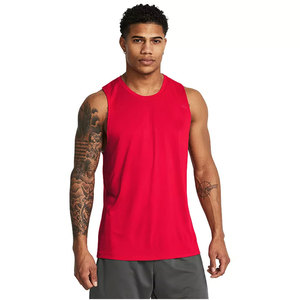 Débardeur sans manches en coton tricoté 100 %, couleur unie, style décontracté, col rond, vert menthe pour homme - Product Image 5