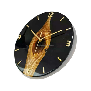 Horloge en bois en résine époxy unique pour la décoration de salon Horloge murale en résine époxy et bois entièrement personnalisée pour la décoration de Noël - Product Image 4