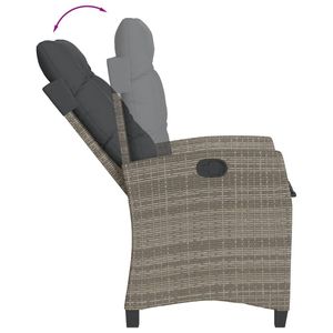 Ensemble de salle à manger de jardin 5 pièces avec accoudoirs réglables en rotin PE gris pour une expérience de repas élégante en plein air - Product Image 5