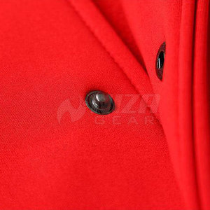 Veste universitaire pour homme en gros, manches rouge et noir, col rabattu, veste de baseball décontractée légère, streetwear d'automne - Product Image 4
