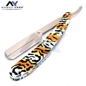 Rasoir de barbier professionnel à lame droite, manche en acier inoxydable, système de verrouillage pivotant, rasoir pour homme pour le visage, la moustache et la barbe - Product Image 4