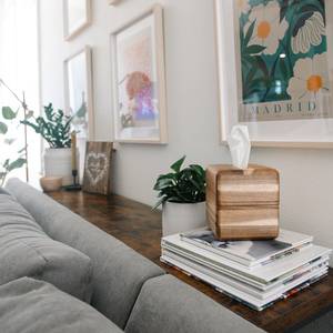 Caja Organizadora de Madera de Acacia Natural Clásica Hecha a Mano, Duradera, con Soporte para Pañuelos, Decorativa y Ecológica para el Hogar - Product Image 5