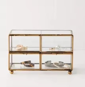 Designer Metal Jewelry Storage <b>Box</b> Organizer Case for Rings <b>Earrings</b> Necklace Accessories for Home Decor Use - Product Image 3