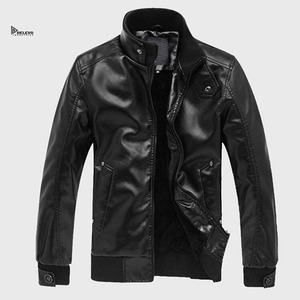 <b>Men</b> <b>Leather</b> <b>Jacket</b> Casual Slim Fit Winter <b>Jacket</b> Durable High Quality Streetwear Everyday Fashion <b>Jacket</b> - Product Image 1