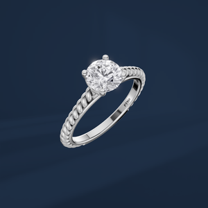 Anillo de Compromiso Clásico con Diamante de Corte Brillante Redondo en Platino PT950 para Mujer - Product Image 1